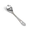 Colher de aço inoxidável colher de mistura em forma de coração oca caneca que muda de cor colher de café rosto sorridente colher de aço inoxidável