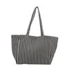 Bolso de Mano Grande de Gran Capacidad, Estilo Coreano Casual, Retro, Artístico, Sencillo, Bolso Tote de Hombro Fresco con Raya Diplomática, Otoño 2024