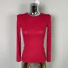 Camisa Base Feminina de Manga Longa, Slim-Fit, Sexy, Feminina, Simples, Versátil, Básica, Moda Dongdaemun Coreana