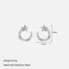 Pendientes de Acero de Titanio con Diseño de Nicho Oro Real de 18 Quilates Nuevos Pendientes de Estrella de Cinco Puntas Pendientes de Estrella en Forma de C a la Moda Pendientes