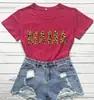 Camiseta de manga corta para mujer con estampado de leopardo, letra MAMA, Día de la Madre, popular en la calle europea y americana