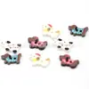 Botões de Resina para Suéter com Design de Filhote de Cachorro de Dois Olhos, 15x10mm, com Base Plana e Impressão Colorida 3D, Botões Decorativos de Animal Realistas