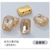 Venta Caliente Transfronteriza Rectangular Octagonal Fondo Dorado Garra de Oro Diamante Ropa Joyería Pulsera Accesorios Hechos a Mano con Agujeros Cosidos a Mano Mahjong Pedrería