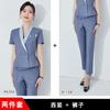 Terno profissional de manga curta, roupa formal feminina para escritório, recepção de hotel, shopping, vendas de hotéis, roupas de trabalho de beleza, saia fina