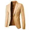 2026 Transfronterizo Amazon Nuevo Traje para Hombre Ajustado Color Sólido de un Solo Botón Estilo Coreano Moda Juvenil Chaqueta Casual