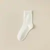 Calcetines de media pantorrilla, anti-pilling, calcetines de algodón de moda, calcetines largos de color liso estilo japonés, calcetines de maternidad personalizados para primavera y otoño, calcetines para mujer resistentes al olor