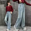 Pantalones Acampanados para Niñas, Jeans para Niños Talla Mediana y Grande, Nuevo Estilo Primavera y Otoño 2026, Pantalones para Niñas, de Tiro Alto, que Alargan las Piernas