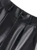 2026 Calças de Couro Retas Elegantes para Primavera e Outono para Mulheres, Calças Casuais da Moda Versáteis de Cintura Alta Slim-Fit Estreitas ou Largas