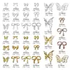 Acessórios para Unhas Rebite de Arco de Liga Celebridade da Internet Luxo Leve Dourado e Prateado Borboleta Oca Acessórios Tridimensionais para Unhas Venda por Atacado