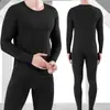 Ropa de otoño traje ropa interior térmica para hombre cuello redondo fino ajustado talla grande suéter base pantalones largos para hombre