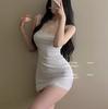 Vestido Camisola Xishi Amor Puro*Desejo Puro com Renda Sexy para Meninas Ousadas Preto e Branco Vestimenta Usável para Dormir