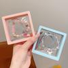 Pulseira de Contas de Cristal de Camadas Duplas Estilo Coreano Fresca e Fofa Cachorrinho Canela para Mulheres Simples Estilo Floresta Pulseira Melhor Amiga Estudante