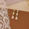 Venda Quente Transfronteiriça Brincos de Pérola Artificial de Corrente Longa de Luxo Leve Design Zircônia Estilo Mori Joia de Orelha para Eventos