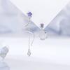 Aretes Originales de Gato Estrella para Mujer Plata Esterlina S925 Verano Nicho Pequeños Frescos Asimétricos con Borla Estilo Coreano Mori