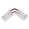 Conector de hebilla de cristal para barra de luz suave LED de 8 mm, conector de placa monocromática 2835, adaptador de cable tipo L