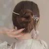 Acessórios de Cabelo Hanfu Estilo Antigo, Grampos de Cabelo Versáteis de Liga Metálica com Franjas Retrô, Enfeites para Coques, Grampos de Cabelo Estilo Chinês Novo para Atacado