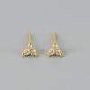 Pendientes Minimalistas de Personalidad Transfronterizos Europeos y Americanos para Mujer Triángulo Geométrico Diamante Trébol de la Suerte Incrustado con Diamantes de Colores Pendientes de Botón Versátiles Estilo de Moda