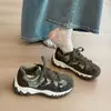 Zapatos de Padre de Bloques de Color Retro Suela Gruesa para Mujer 2026 Otoño Nuevos Cómodos Versátiles Tacón Oculto Pequeña Altura Zapatos Deportivos Casuales