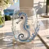 Vaso de vidrio con forma de animal marino transfronterizo: medusa, tiburón, ballena, tortuga marina, pulpo, vaso de agua creativo, vaso de whisky