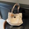 Bolso de Lona Estilo Lazy Transfronterizo 2025 Nuevo Bolso Fruncido de Gran Capacidad de un Solo Hombro Bolso Tote Versátil para Clase de Estudiante Universitario