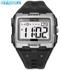 SYNOKE Nuevo Pantalla Grande Cuadrada Exterior Running Camping Estudiante Reloj Deportivo Electrónico para Hombre Impermeable Luminoso