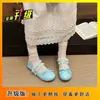 Sapatos Mary Jane com Laço de Renda para Mulheres 2026 Novo Estilo Primavera/Verão, Adequados para Saias, Sapatos Lolita Planos de Couro Pequeno