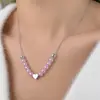 Collar de perlas estilo ins para mujer, diseño de nicho que combina con todo, cadena de clavícula con perlas de imitación de amor, colgante de amor, joyería al por mayor