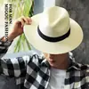 Nuevo Sombrero de Paja con Protección Solar de Verano Parasol Sombrero de Paja de Ala Ancha para la Costa Sombrero de Sol de Viaje para la Playa Sombrero de Paja Panama