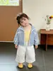 Ropa Coreana para Niñas, Conjunto de Primavera, Moda Elegante para Niñas Pequeñas Chaqueta de Cuadros, Pantalones Rectos Versátiles Casuales para Bebé
