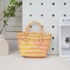 Bolsa Nueva Tejida de Plástico Cesta Tejida Estilo Ins Bolso Casual para Mujer Bolso de Mano de Moda Cesta para Niños