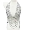 Cadena para el Cuerpo Transfronteriza con Diamantes Blancos, Sujetador Hecho a Mano Estilo Spicy Girl, Bustier de Perlas con Espalda Descubierta y Cuello Halter Estilo Europeo y Americano, Cadena Sexy para el Pecho
