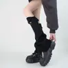 Calcetines de Pierna Ancha de Punto con Agujeros Personalidad Subcultura Agujero-Agujero Calcetines de Mendigo Boca Ancha Cubre Pierna de Montón para Mujer Otoño e Invierno Cálidos