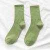 Calcetines Deportivos de Color Sólido de Moda para Mujer para Primavera y Otoño, Calcetines Finos de Tubo Medio Estilo Coreano Fluorescentes, Calcetines de Algodón Negros Versátiles Hip-Hop Callejero para Mujer