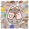 50 peças de adesivos de gato gordo adesivos de grafite decorativos à prova d'água de desenho animado fofo para notebook skate copo de água
