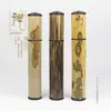 Tubo de Incienso de Bambú Ciruela Incrustado con Ébano Caja Larga de Incienso Deslizante Nuevo Estilo Nacional Artesanía de Bambú Quemador de Incienso Productos de Bambú