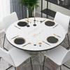 Toalha de Mesa de PVC Estilo Escandinavo Impermeável e à Prova de Óleo Toalha de Mesa Plástica Redonda Simples Hotel Textura de Couro Sintético Tapete de Mesa