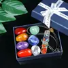 Novo Conjunto de Pingente de Resina com Pedras Naturais Trituradas e Cristais de 15-20mm Conjunto de Colar de Pedras Trituradas em Caixa de Presente
