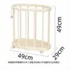 Cesta de lavandería de color crema, elegante y móvil para uso doméstico, cesta para guardar tapetes de yoga, cesta para guardar ropa de baño con diseño elevado