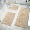 Alfombra de Piso de Terciopelo Coral de Piedra Simple Juego de Cuatro Piezas para Baño Juego de Inodoro Alfombrilla Antideslizante para Puerta Alfombrilla para Pies al por Mayor