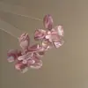 Brincos de Resina Flor de Agulha de Prata Manchadados Elegantes Franceses de Alta Qualidade Doces Versáteis Brincos de Estilo Casual Nicho
