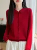 Suéter de punto para mujer 100% lana tejido a mano con ganchillo, calado, cuello polo, delicado y suave, corte holgado, adecuado para ir al trabajo, top de meter