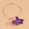 Collar de Flor Tridimensional con Goteo de Aceite de Venta Caliente Transfronteriza Europea y Americana, Gargantilla de Lujo Ligero de Nicho, Collar de Estilo Bohemio para Resort para Mujeres