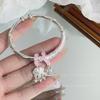 Pulseira de flor étnica rosa doce pulseira feminina moda pingente trava de segurança presente para nicho luxo leve versátil