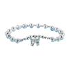 Pulsera de Flor de Gato Ojo de Gato con Lazo y Cuentas Redondas Elástica Hecha a Mano con Cuentas Diseño Sencillo de Nicho Joyería de Moda Exquisita