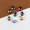 Cuentas de Tourmalina de Color Degradado con Forma de Gota de Agua, Agujero Único, Fondo Puntiagudo, Cuentas Sueltas para Accesorios de Aretes DIY, Pulseras DIY