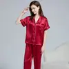 Pijama de Seda para Mujer Traje de Dos Piezas de Manga Larga para Primavera y Verano 100% Seda de Morera Nuevo Conjunto de Verano Ropa de Casa
