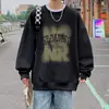 Sudadera de Algodón con Cuello Redondo Estilo Retro Americano Juvenil Otoño 2025 Moderna Holgada Casual Elegante Streetwear Ropa para Hombre
