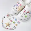 Charms para sapato Croc DIY corrente de pulseira de flor de pérola tridimensional flor de sapato estilo balé removível acessório de sapato decoração