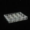 Conjunto de 10g Transparente 12 Pack Caixa Plástico Transparente Caixa Cosmética Frisada Caixa Armazenamento Spot Broca Manicure Caixa