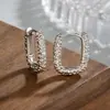 Pendientes Plisados de Textura Lava de Elipse Geométrica Diseño para Niñas Sentido Dulce Fresco Único Estilo Frío Simple Estilo Coreano Cierres de Pendientes